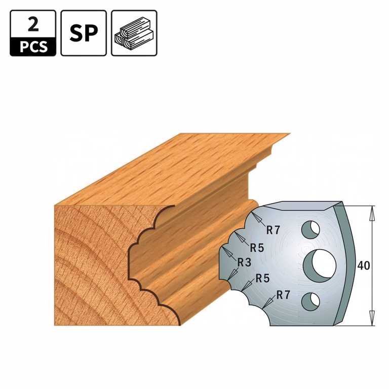 Profielmessen voor profielfreeskop I=40mm profiel 21