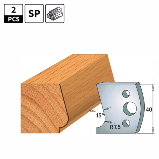 Profielmessen voor profielfreeskop I=40mm profiel 38
