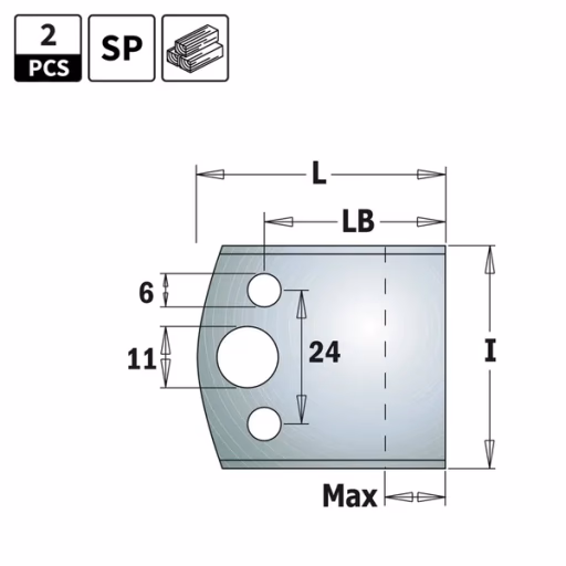 Blanketmessen voor profielfreeskop I=40mm profiel 193