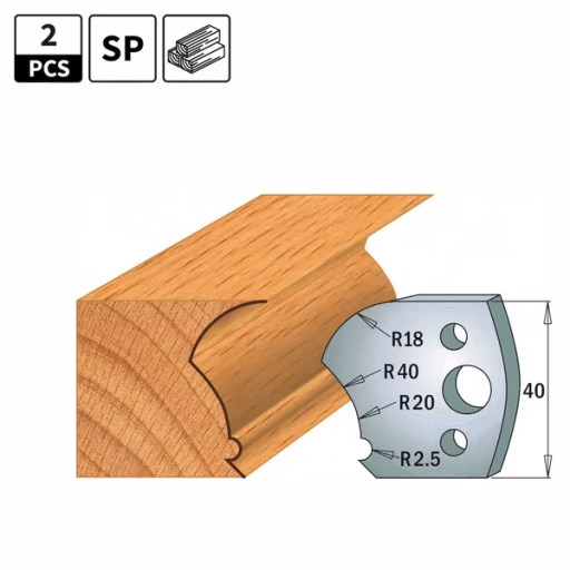 Profielmessen voor profielfreeskop I=40mm profiel 123