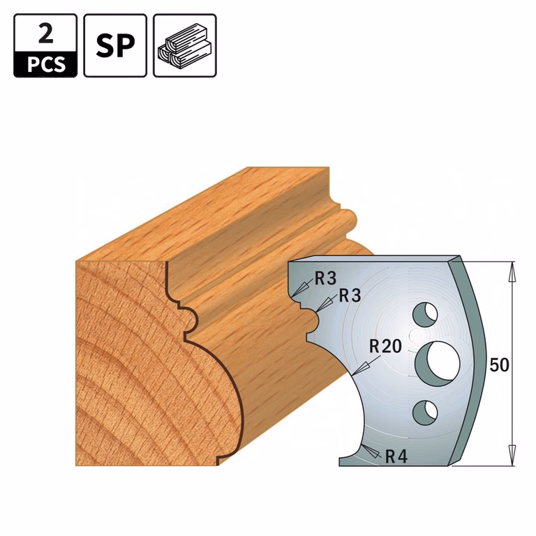 Profielmessen voor profielfreeskop I=50mm profiel 501