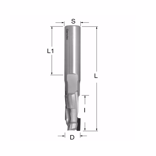 Diamantfrees PCD Z1+1 D=12mm L=73mm I=25mm (3 PCD+1 HM)