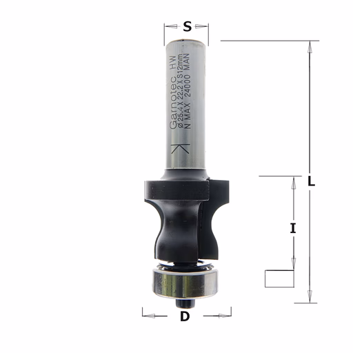 Profielfrees met metalen kogellager, HW I=22,2mm