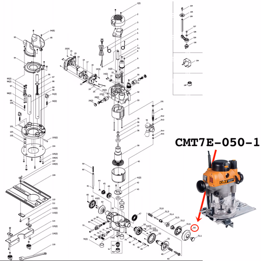 50_PLUNGE HANDLE COMPLETE" (2000 W)"
