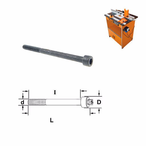 Inbusbout met ronde kop (industr. freestafel) D=10mm S=5mm