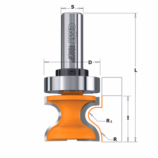 HW vensterbankfrees met kogellager, HW D=31,7mm L=73mm