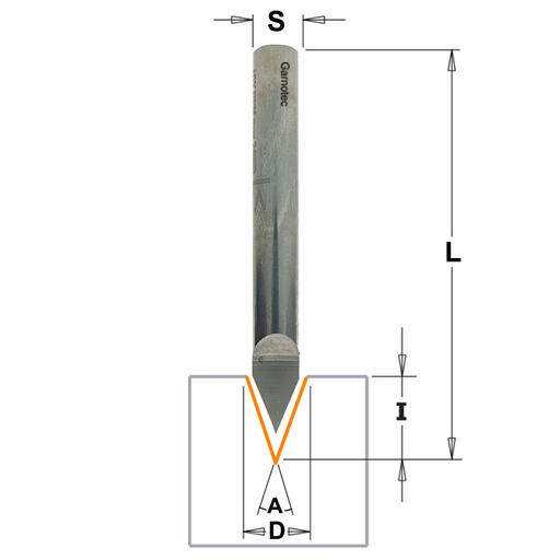 V-groeffrees I=10mm A=45° Z1