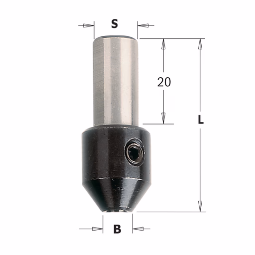 Adapter met opspanschroef B=2mm · 364.020.00