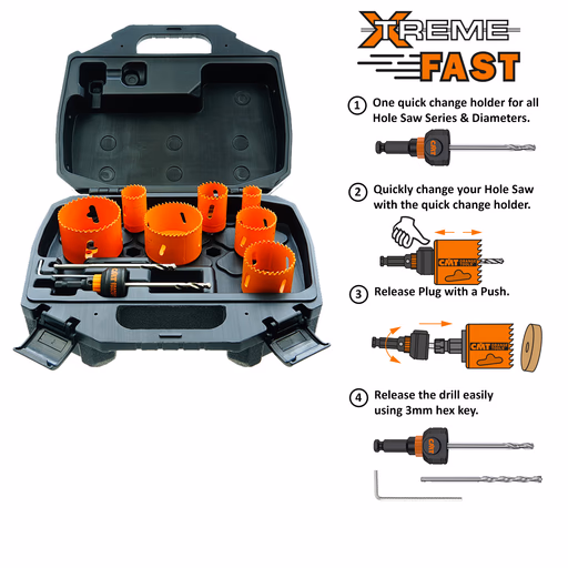 7-delige bi-metalen gatzagenset in koffer · 551X-SET7K