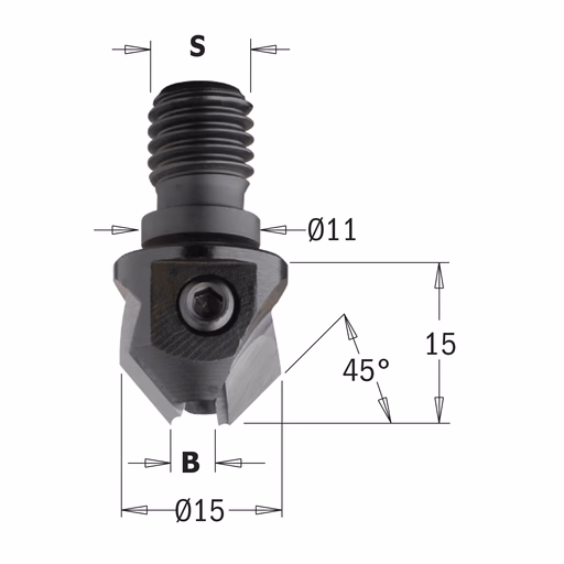 Verzinker met schroefdraad aansluiting, rechts S=M10 B=4mm