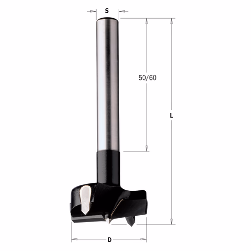 Cilinderkopboor D=35, rechts S=10mm L=90mm L1=60mm