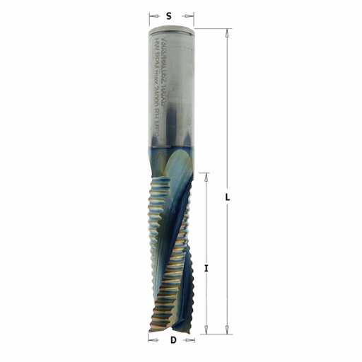 Positieve schrobfrees, HWM + coating D=16mm S=16mm L=100mm I=52mm