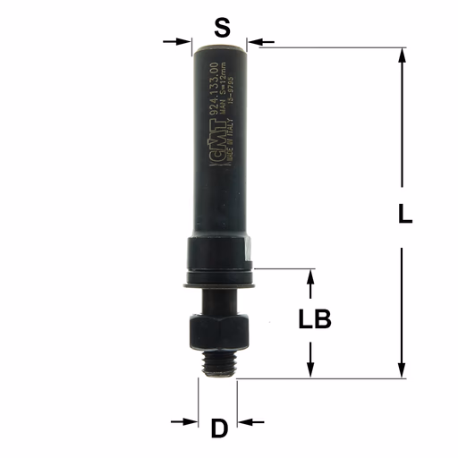 Spindel zonder kogellager S=1/2" L=71mm LB=23mm