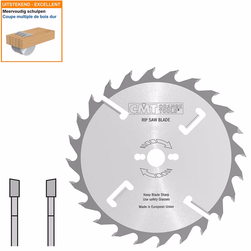 Meerbladzaag met ruimertanden D=250mm B=30mm K=3,2mm P=2,2mm