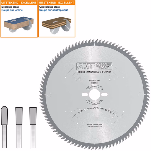 Platenzaag met hardmetalen tanden (zonder voorsnijder) D=350mm K=3,5mm P=2,5mm Z108