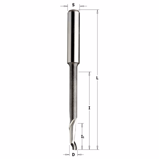 HSS-Co-groeffrees alu/kunststof, positief, rechts D=4mm S=8mm L=90mm I=46mm