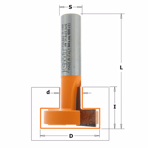 Frees voor T-sleuven, HW D=34,9mm L=63,5mm I=22,2mm d=12,7mm · 950.602.11