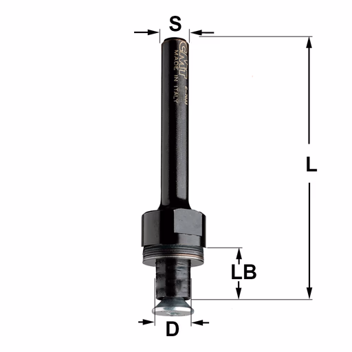 Spindel zonder kogellager + blokkeringsring D=8mm S=6mm