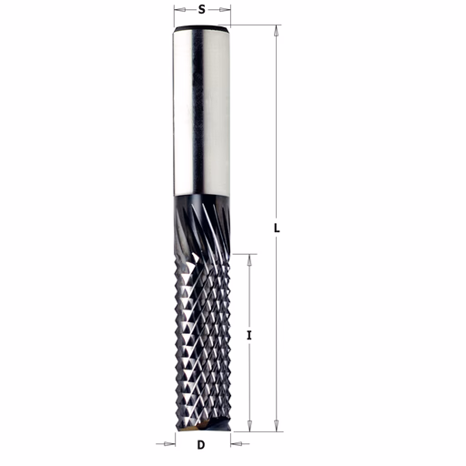 CNC composietfrees – standaard uitvoering – DLCS gecoat D=6mm S=6mm L=50mm I=19mm