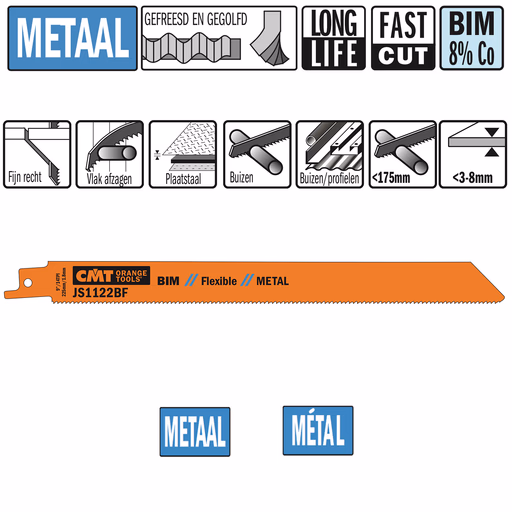 Reciprozaagblad Bi-metaal 225mm x 0,9 x 14TPI · JS1122BF-20