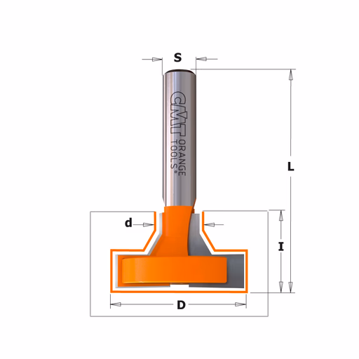 Frees voor T-sleuven, HW. D=30mm L=60,3mm I=17,5mm