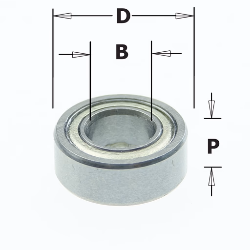 Standaard kogellager D=12,7mm B=6,35mm P=4,8mm