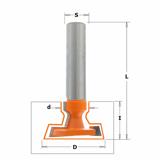 Frees voor T-sleuven, HW D=32mm L=66mm I=20mm d=15mm