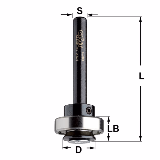 Spindel met kogellager + blokkeringsring S=6mm L=55mm