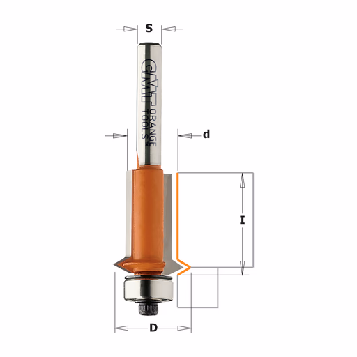 Frees voor uitlopen en V-groeven met geleidelager, HW S=6mm L=67mm