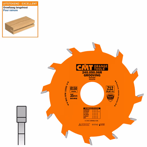 Groefzaag met hardmetalen tanden D=150mm K=5mm P=3mm Z12 · 240.050.06R