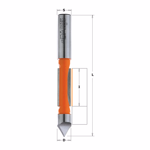 Boor- en uitloopfrees met geleiding tegen de frees, HW D=8mm S=8mm L=64mm I=19mm