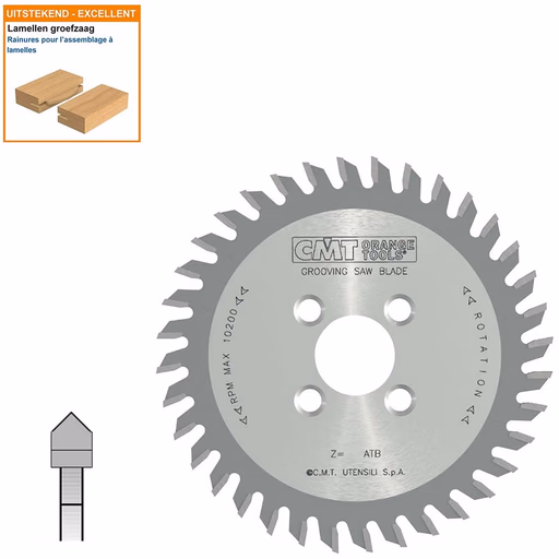 V-groefzaag met hardmetalen tanden in punt geslepen D=150mm K=5mm Z36 · 240.150.050M PUNT