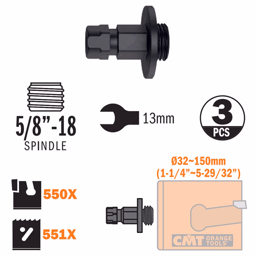 Adapter voor alle type gatzagen Ø32-150mm