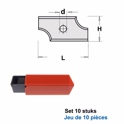 HWM wisselmessen (per 10 st.) L=19,5mm H=12mm R=2mm d=4mm · S790.195.12.RR2