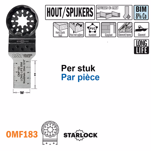 Multitoolzaagblad voor hout met spijkers, 20mm · OMF183-X1