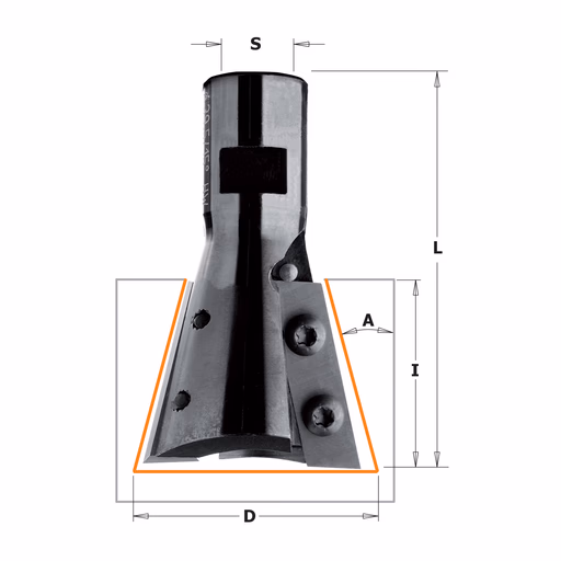 Zwaluwstaartfrees, HWM D=39,5mm L=65,5mm I=31,5mm A=15°