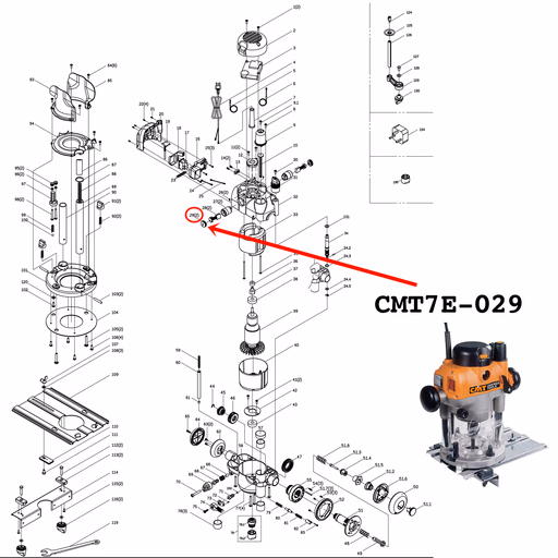 Dopschroef voor koolborstel · CMT7E-029