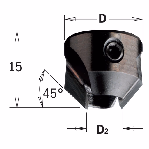 Opsteekverzinker voor dubbel spiraal, links D=16mm · 316.040.12
