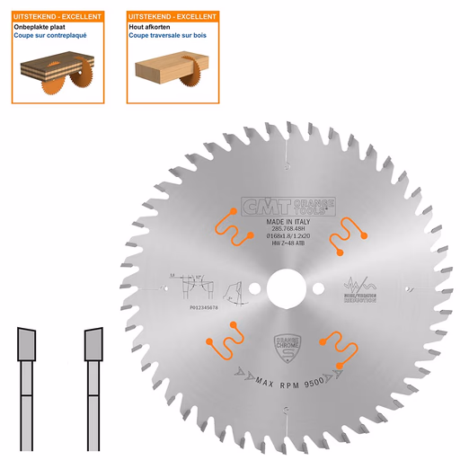 HW afkortcirkelzaag voor draagbare machines D=168mm