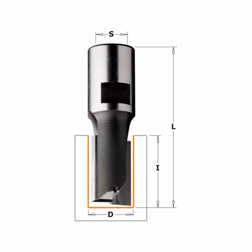 Groeffrees met binnendraad aansluiting, HW D=26mm S=M12x1 L=60mm I=25mm