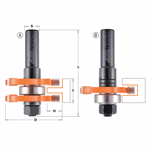 Tand- en groeffrezenset, HW L=71mm Z2