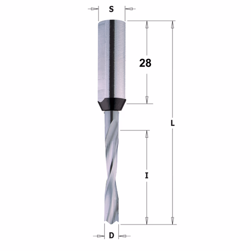 Drevelboor, rechts D=4mm L=70mm L1=34,5mm I=27mm