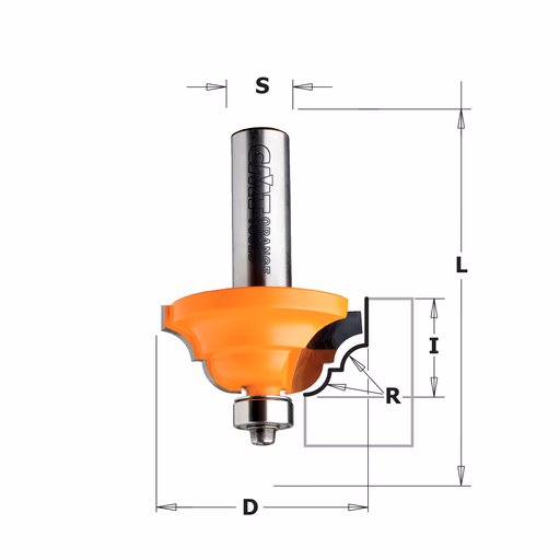 Profielfrees met kogellager, HW D=33,4mm L=55mm I=13mm R=4mm · 741.285.11