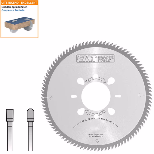 Opdeelcirkelzaagblad met hardmetalen tanden D=350mm B=80mm K=4,4mm Z54