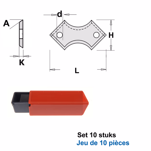 HWM wisselmessen (per 10 st.) L=40mm H=21mm R=13mm d=4,2mm
