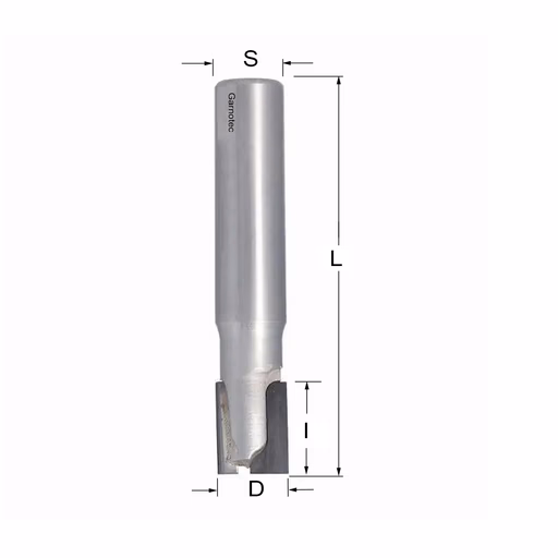 Diamantfrees met negatieve en positieve snij-plakket PCD Z2+1 D=12mm S=12mm L=66mm I=15mm