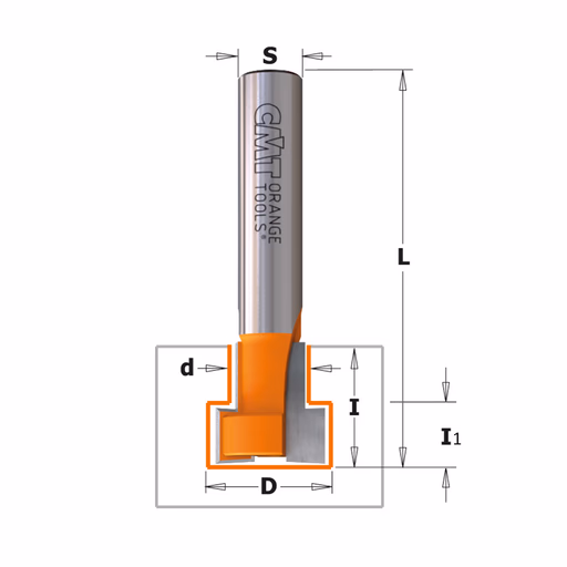 Frees voor T-sleuven, (bout M12). D=19,5mm S=8mm