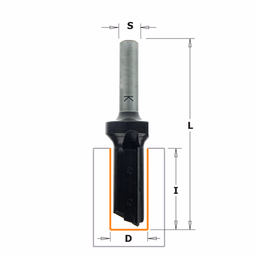 Rechte groeffrees, HWM D=10mm S=12mm L=80mm I=30mm