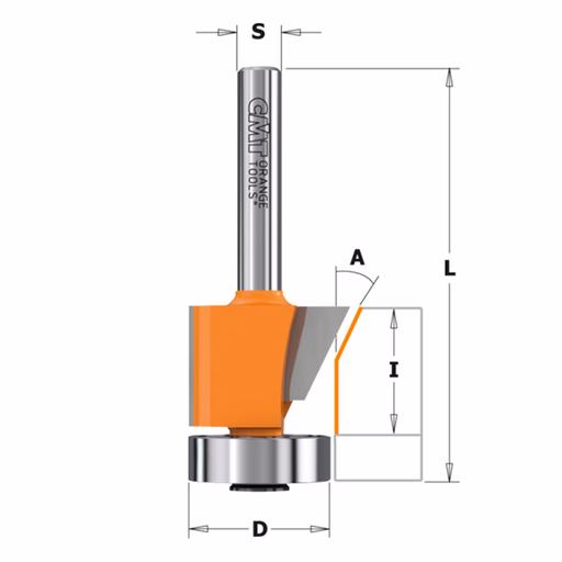 Kantenfrees 0° - 25° met geleidelager, HW D=24,5mm S=6mm