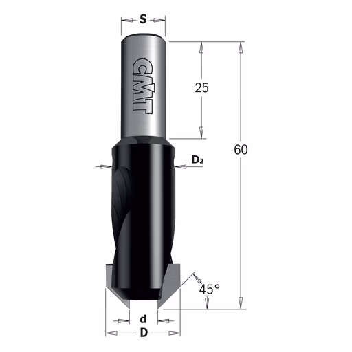 Verzinker, rechts D=12mm S=8mm d=3mm
